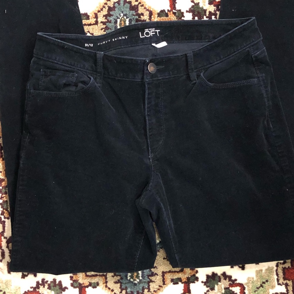 LOFT 31/12 Curvy Skinny Black Cord Jeans in MINT CONDITION